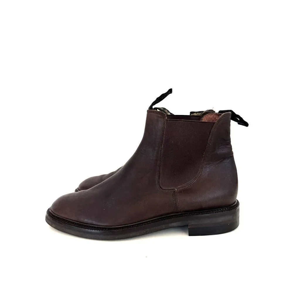 Tommy Hilfiger Golf Chelsea Boots Leather Brown Shoes Mens Size‎ 11.5 Italy